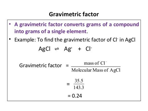 gravimetric and titrimetric methods|how to calculate gravimetric factor.